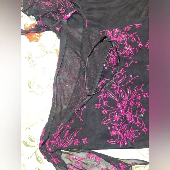 Vintage Andretta Donatello Silk Beaded Sequin Embroidered Top - Picture 7 of 16